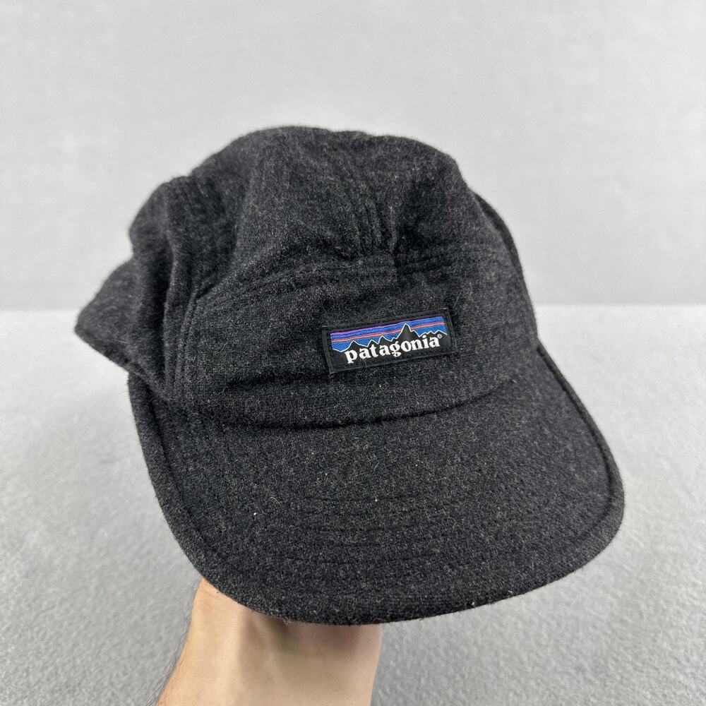 Patagonia Gray Recycled Wool 5 Panel Strapback Hat Outdoor Adjustable Cap